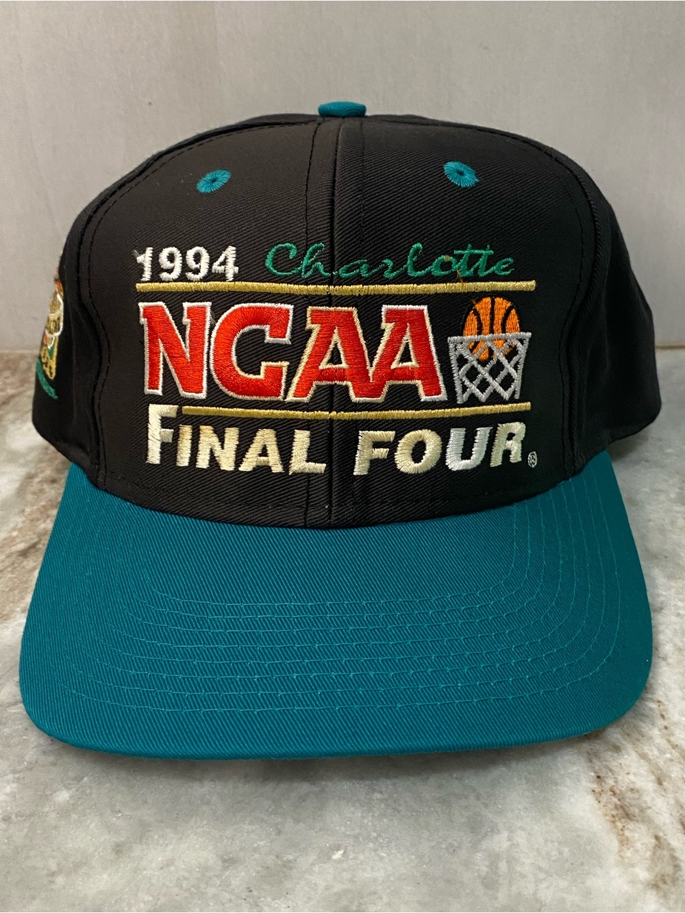 Vintage 1994 NCAA Final Four Logo 7 Teal Snapback Hat Cap NWOT